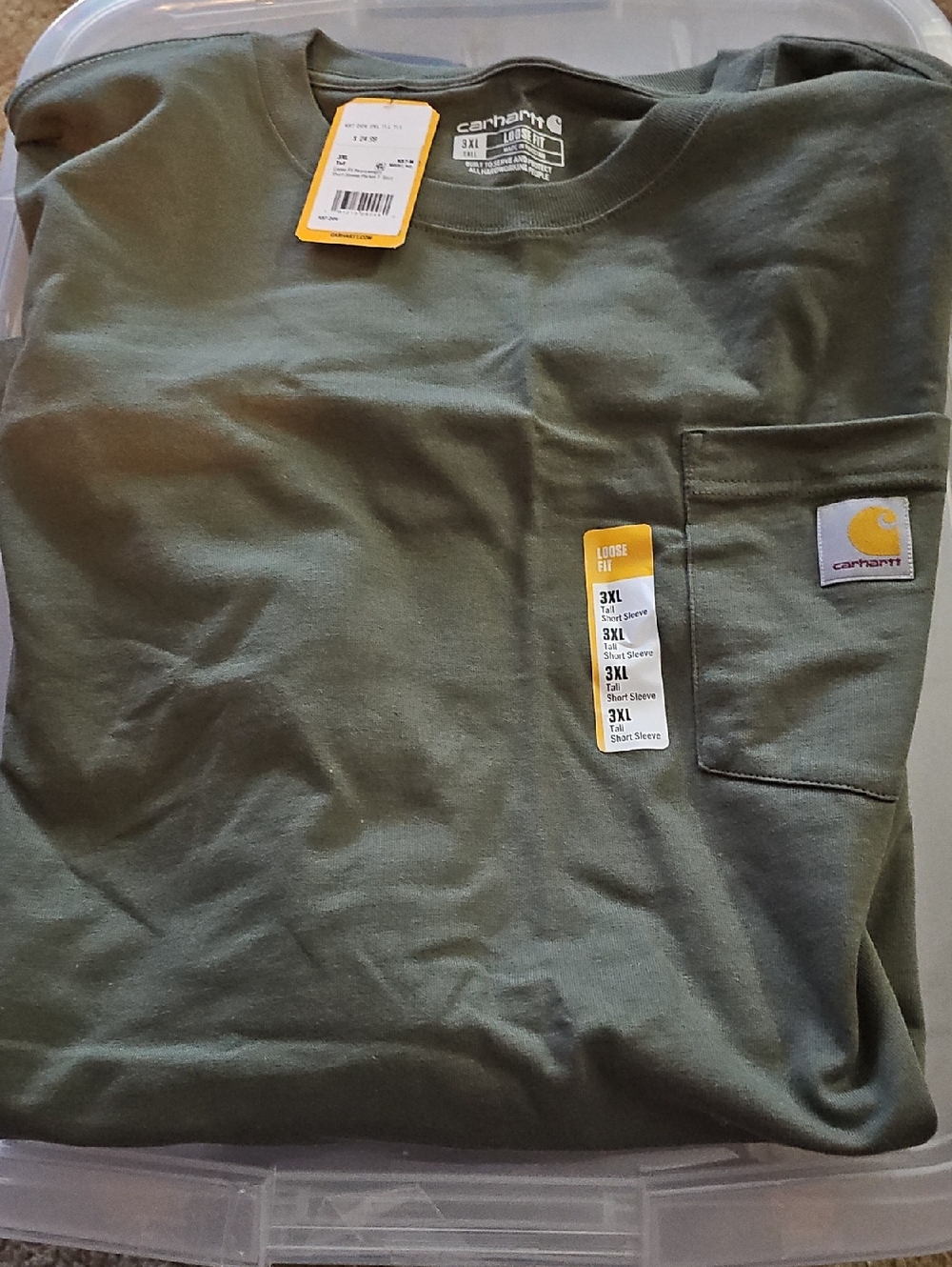 Carhartt Men's Long-Sleeve Pocket Tee in Olive